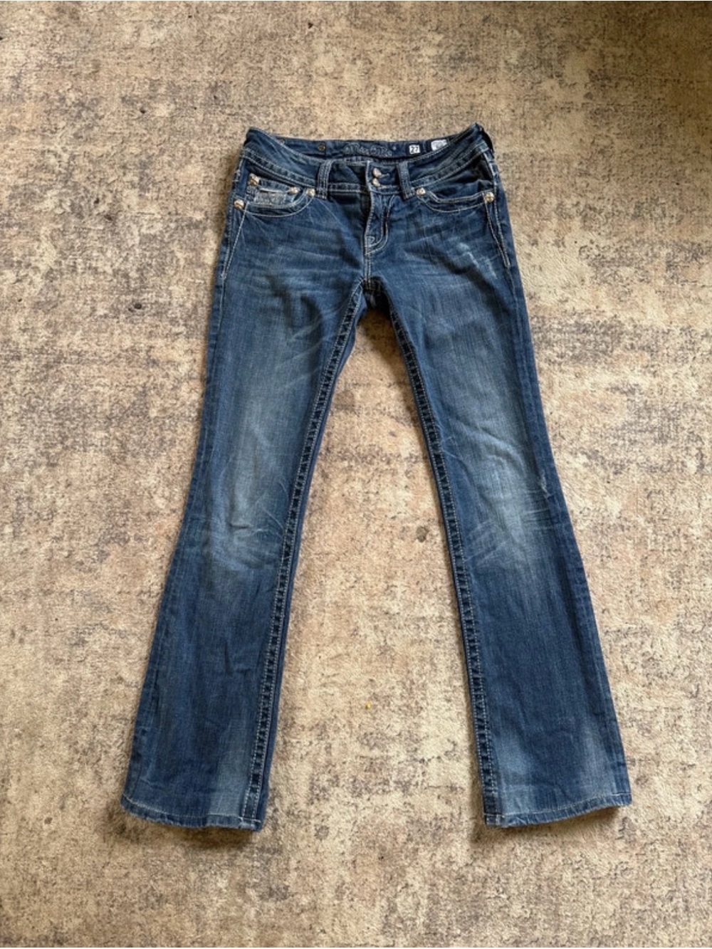 Miss Me Indigo Bootcut Jeans with Faded Highlights